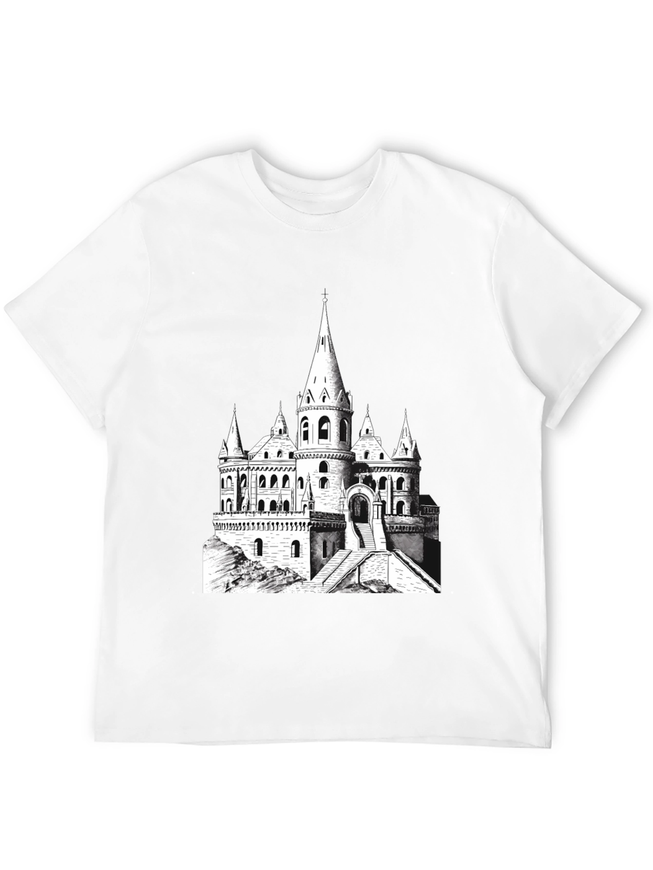 Castle Graphic Tee - Black Cotton Blend