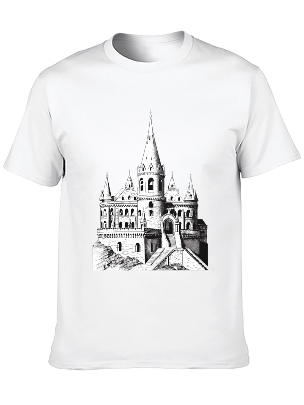 Castle Graphic Tee - Black Cotton Blend