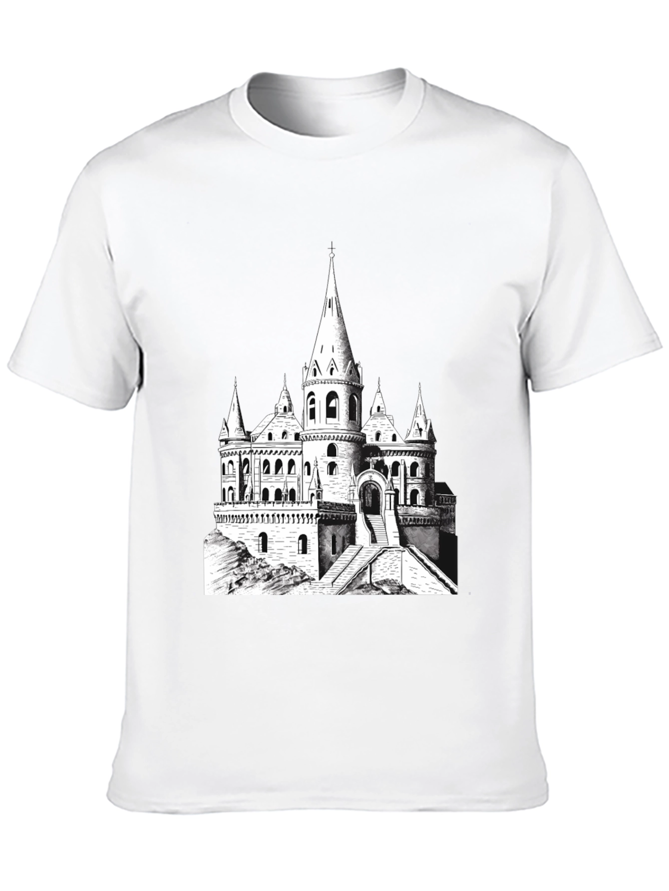 Castle Graphic Tee - Black Cotton Blend