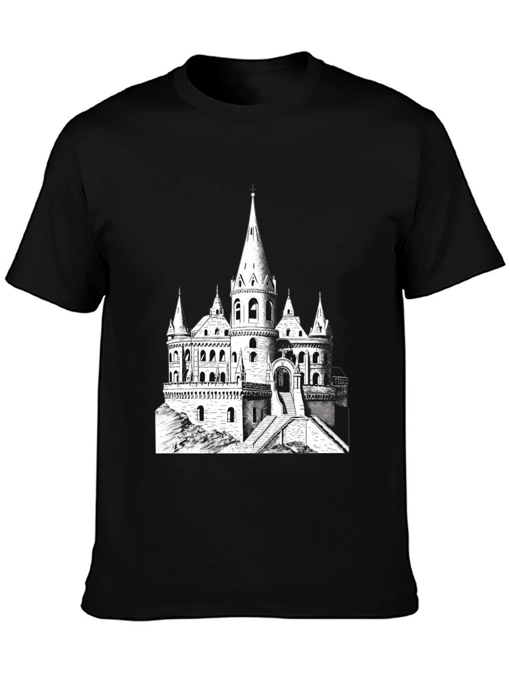 Castle Graphic Tee - Black Cotton Blend