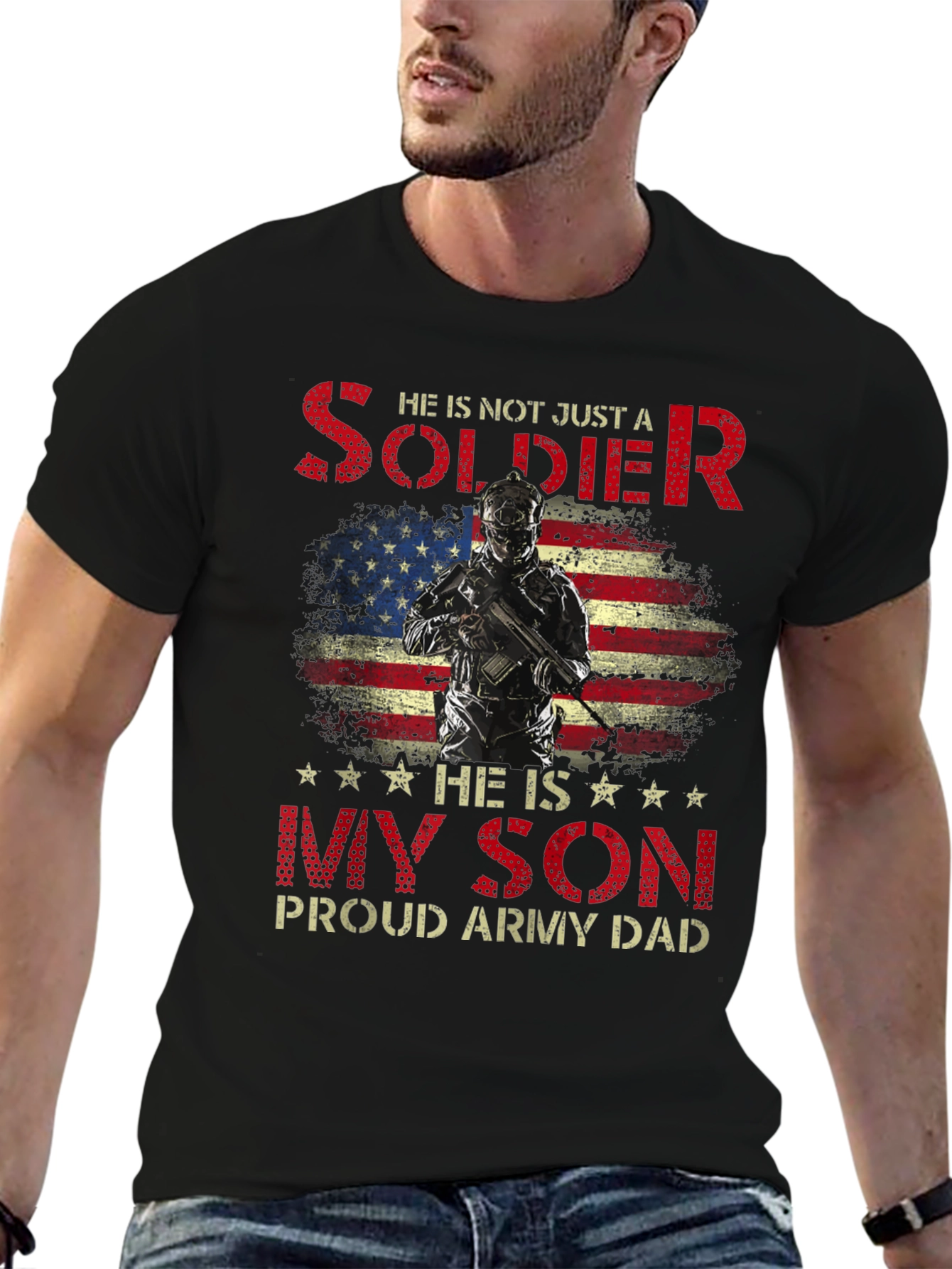 Proud Army Dad Soldier Son T-Shirt