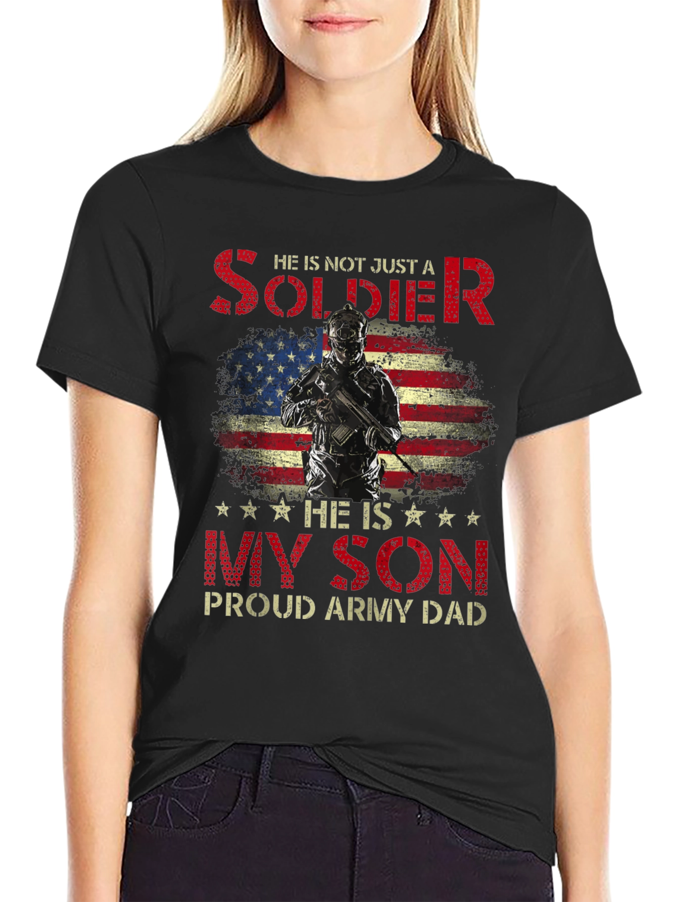 Proud Army Dad Soldier Son T-Shirt