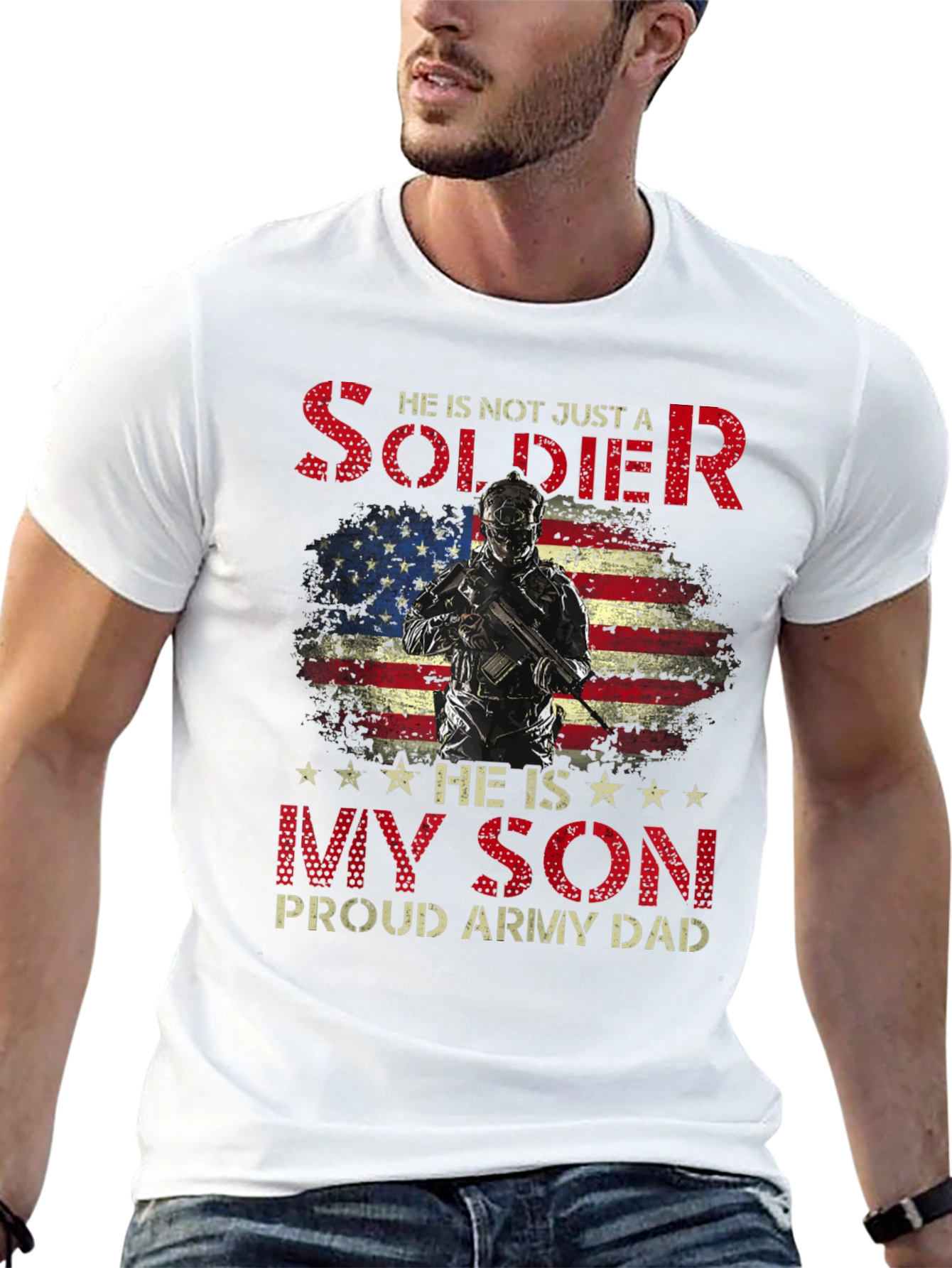 Proud Army Dad Soldier Son T-Shirt