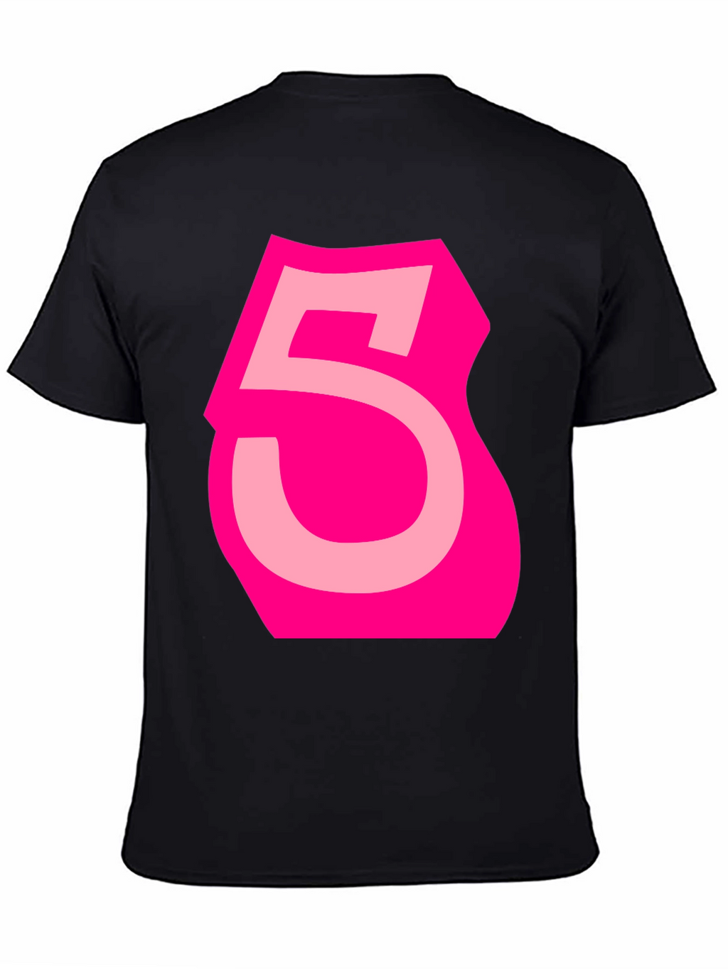 Bold Pink Number 5 Graphic Tee