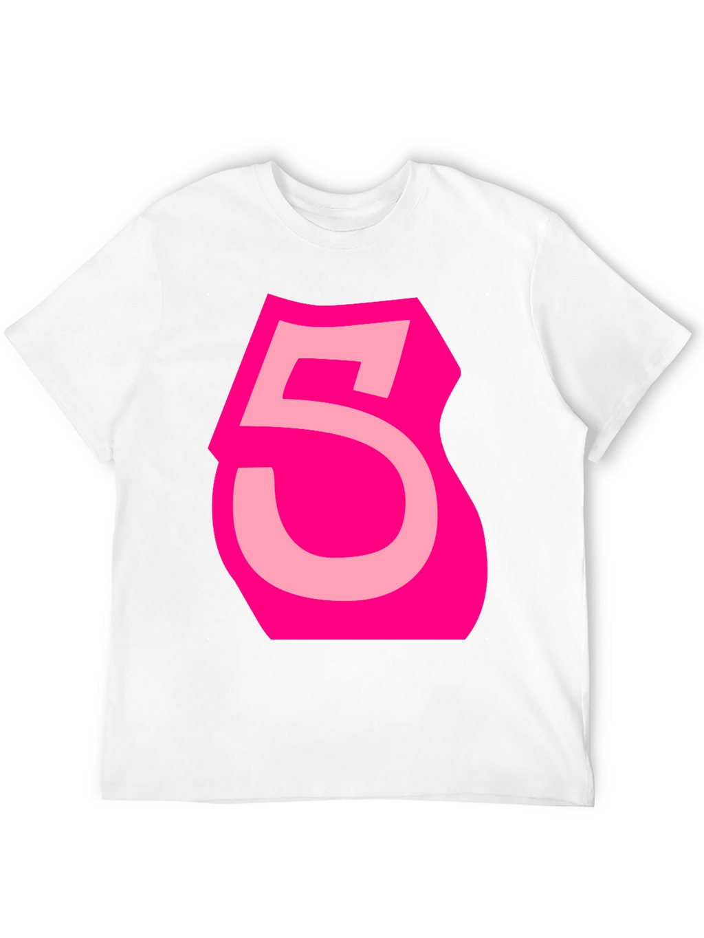 Bold Pink Number 5 Graphic Tee