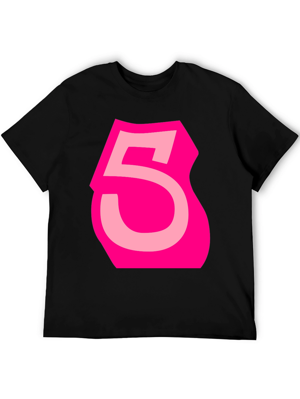 Bold Pink Number 5 Graphic Tee