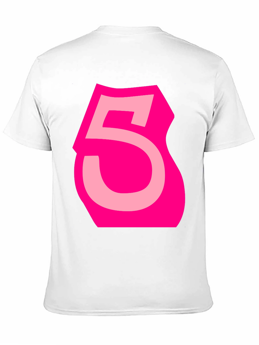 Bold Pink Number 5 Graphic Tee