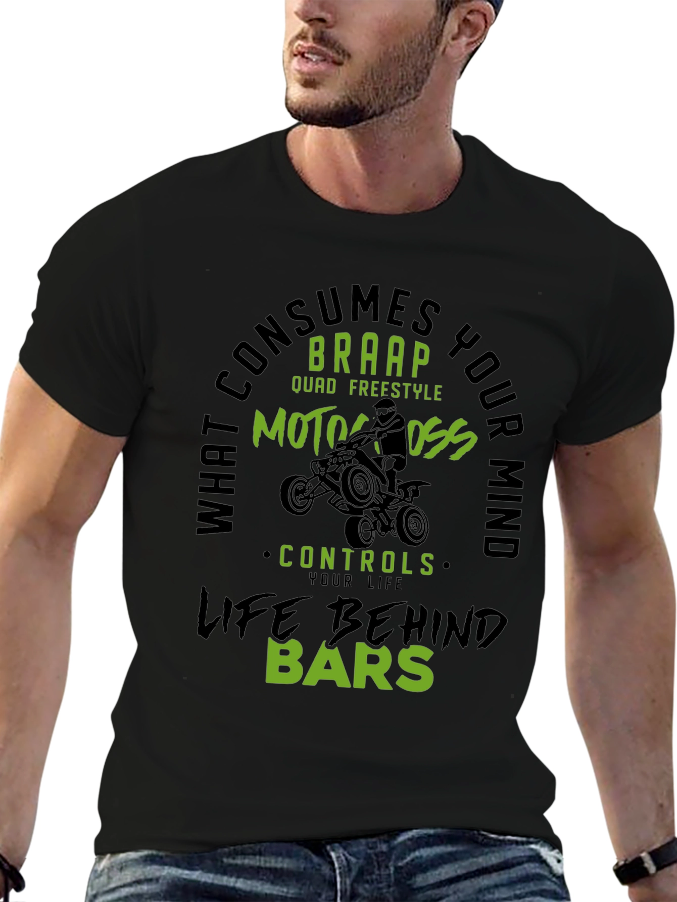 Motocross Life Behind Bars Graphic Tee