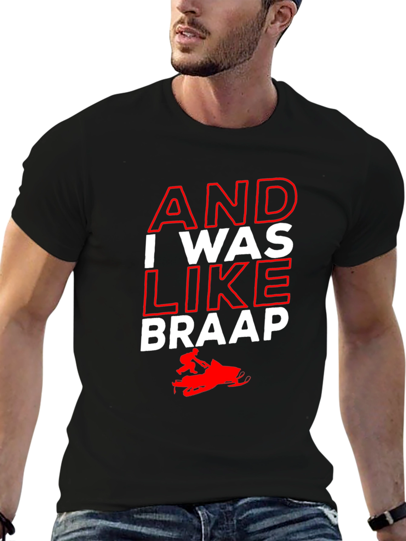 And I Was Like Braap Black Graphic Tee