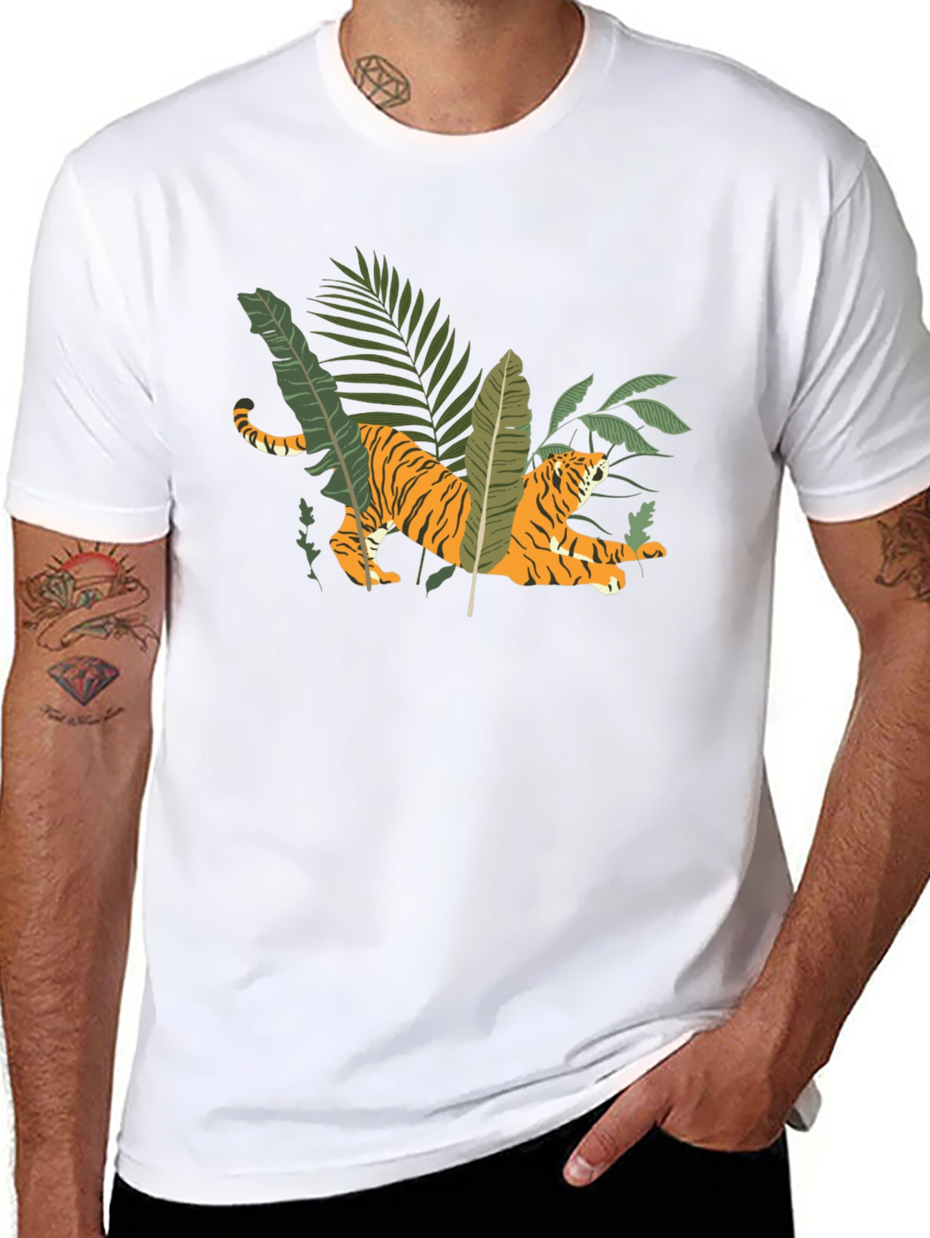 Jungle Tiger Graphic Tee - Black T-Shirt
