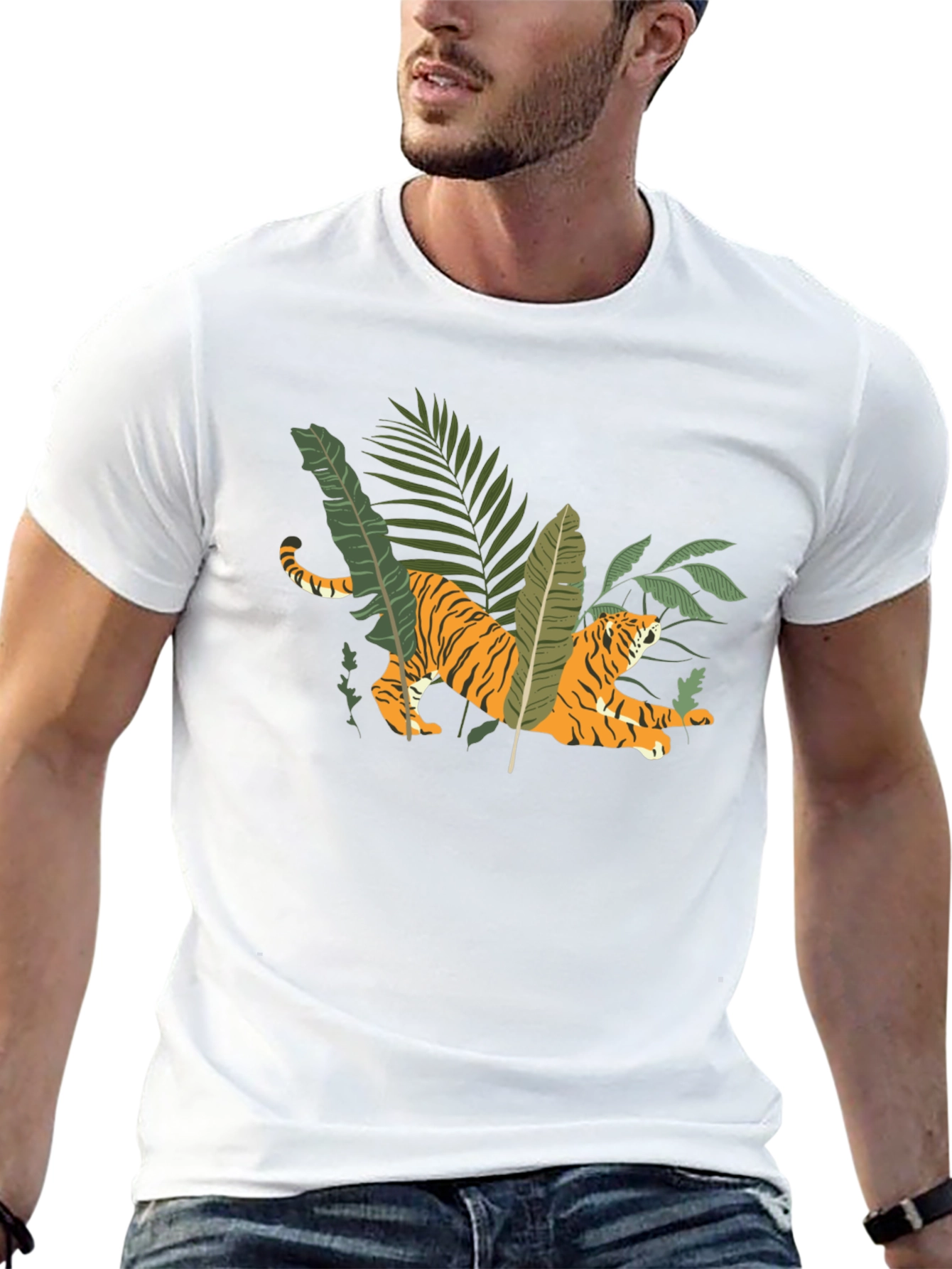 Jungle Tiger Graphic Tee - Black T-Shirt