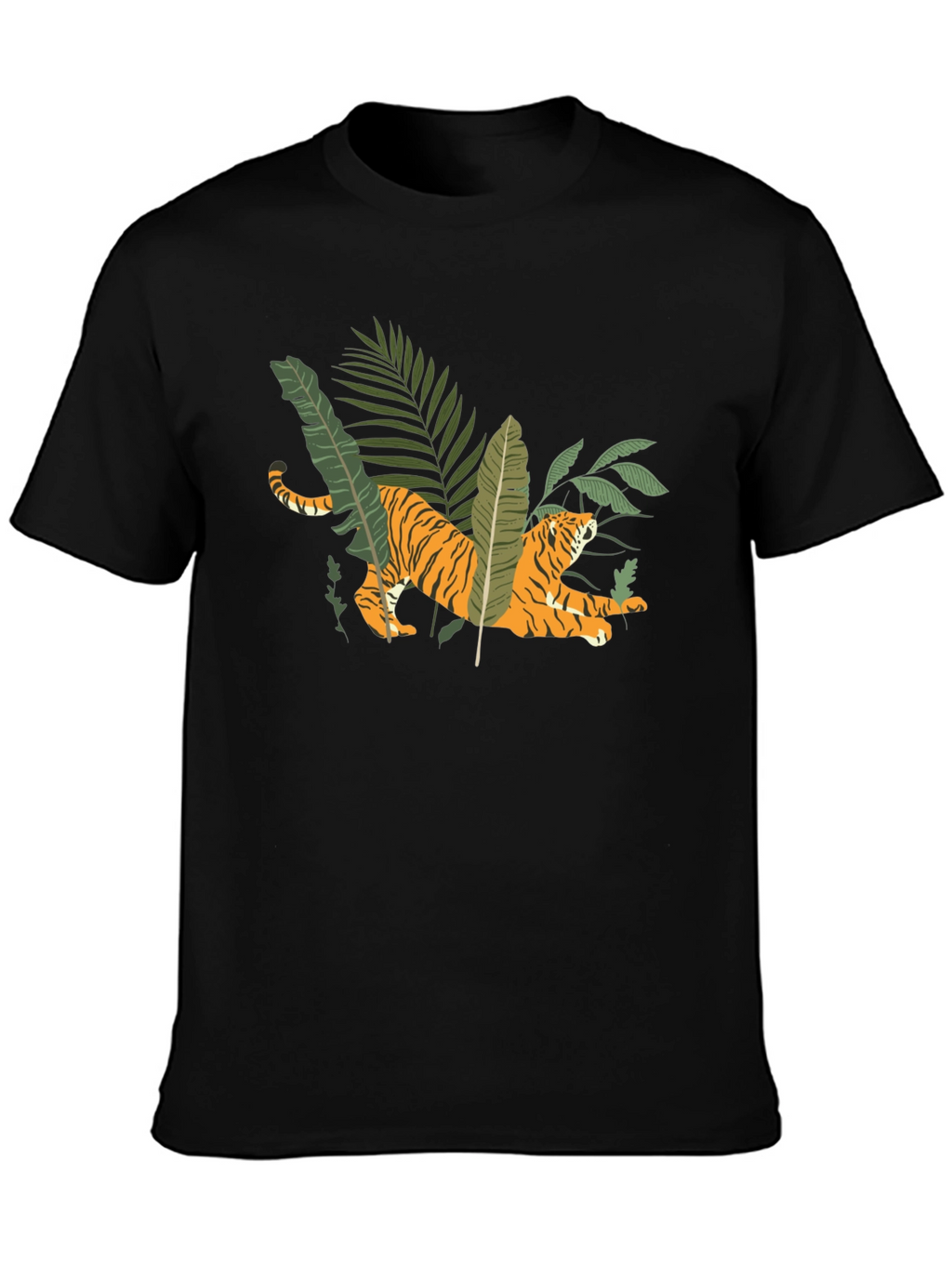 Jungle Tiger Graphic Tee - Black T-Shirt