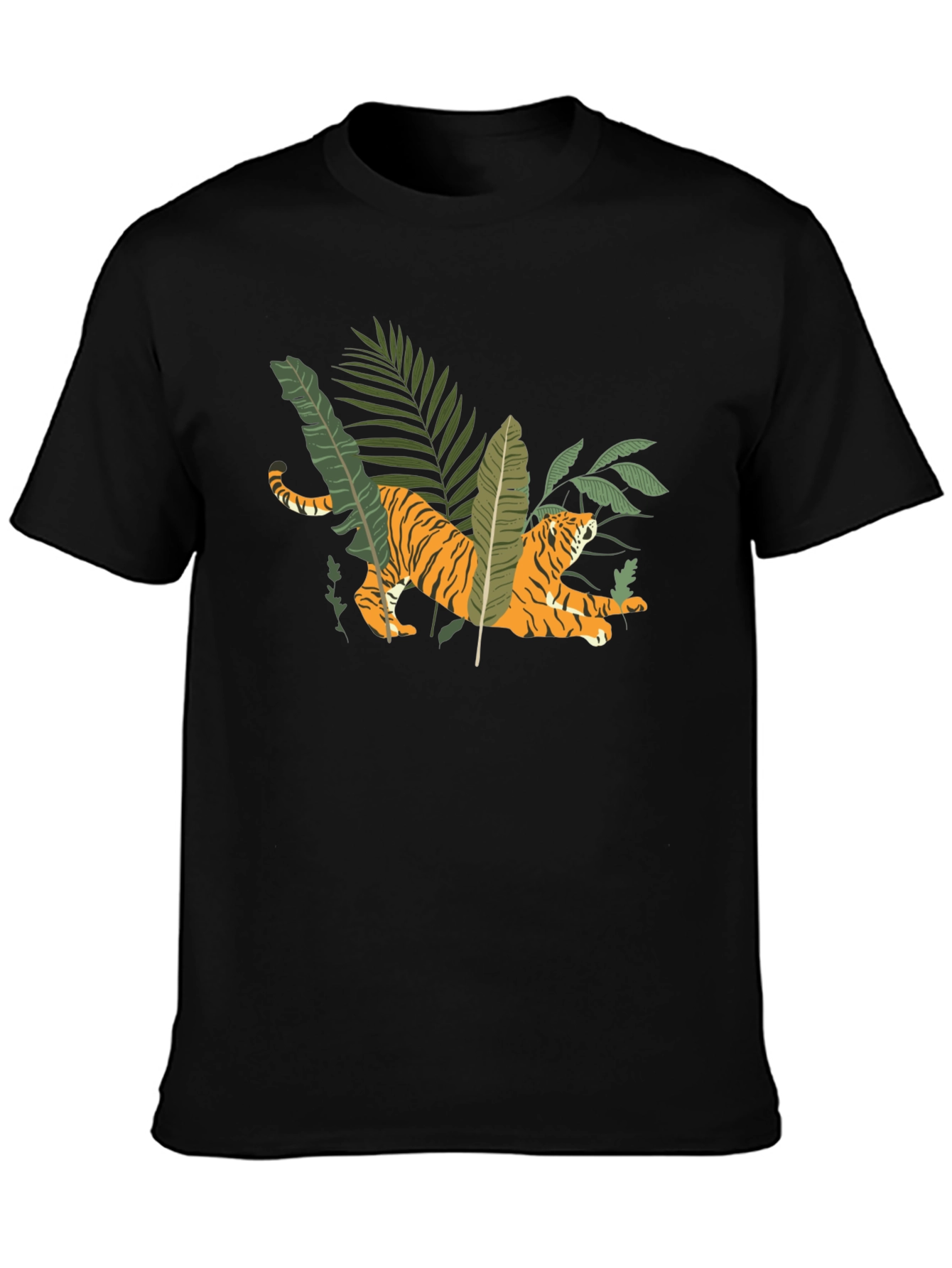 Jungle Tiger Graphic Tee - Black T-Shirt