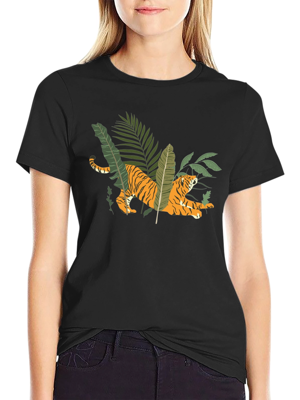 Jungle Tiger Graphic Tee - Black T-Shirt