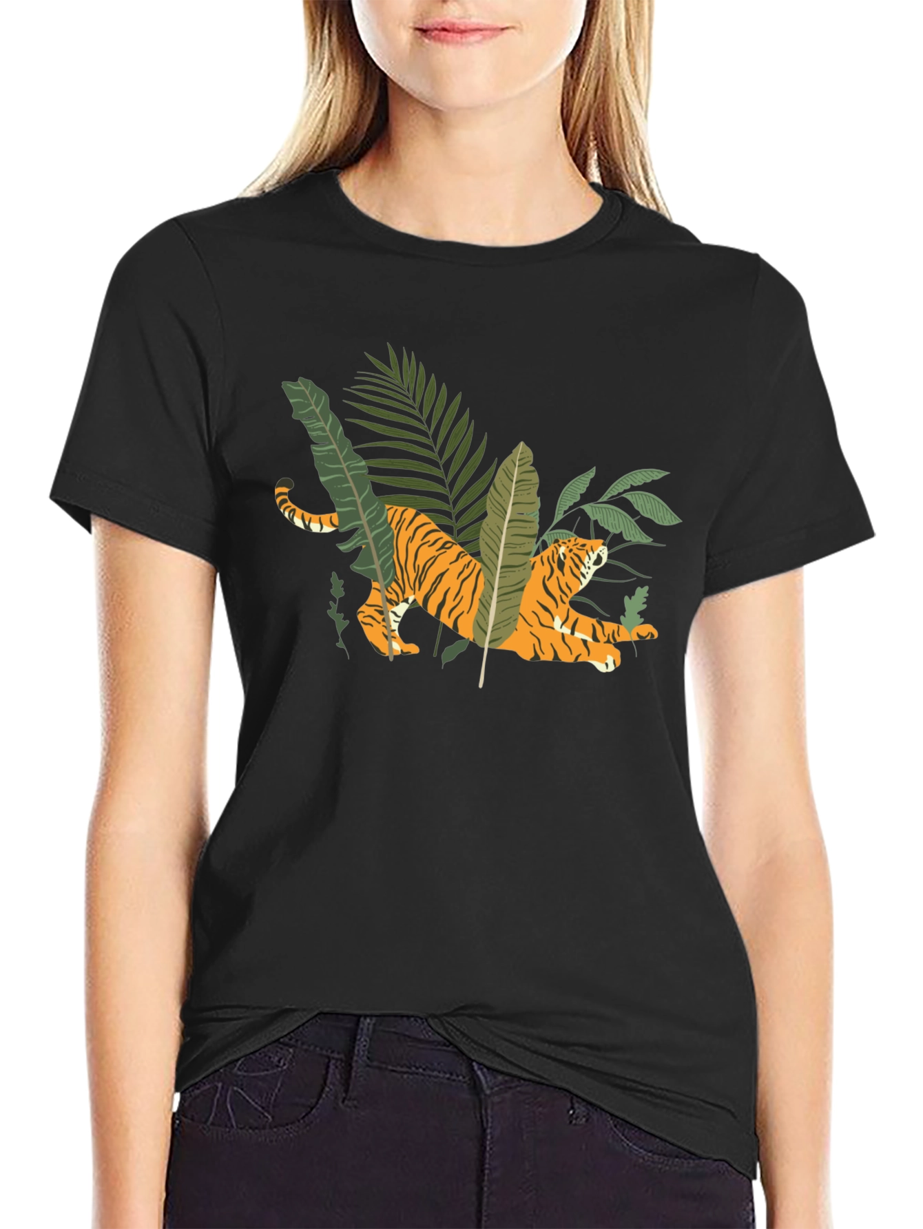 Jungle Tiger Graphic Tee - Black T-Shirt