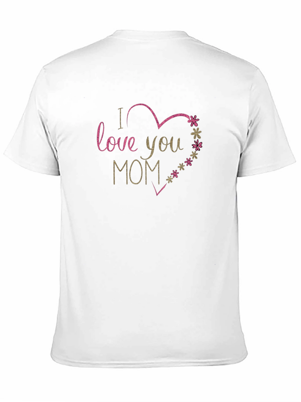 I Love You Mom Heart Graphic Black T-Shirt