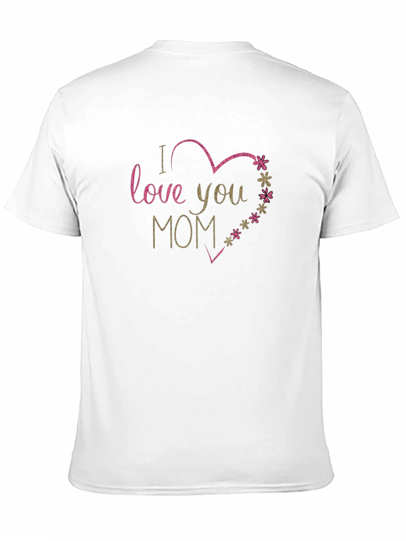 I Love You Mom Heart Graphic Black T-Shirt