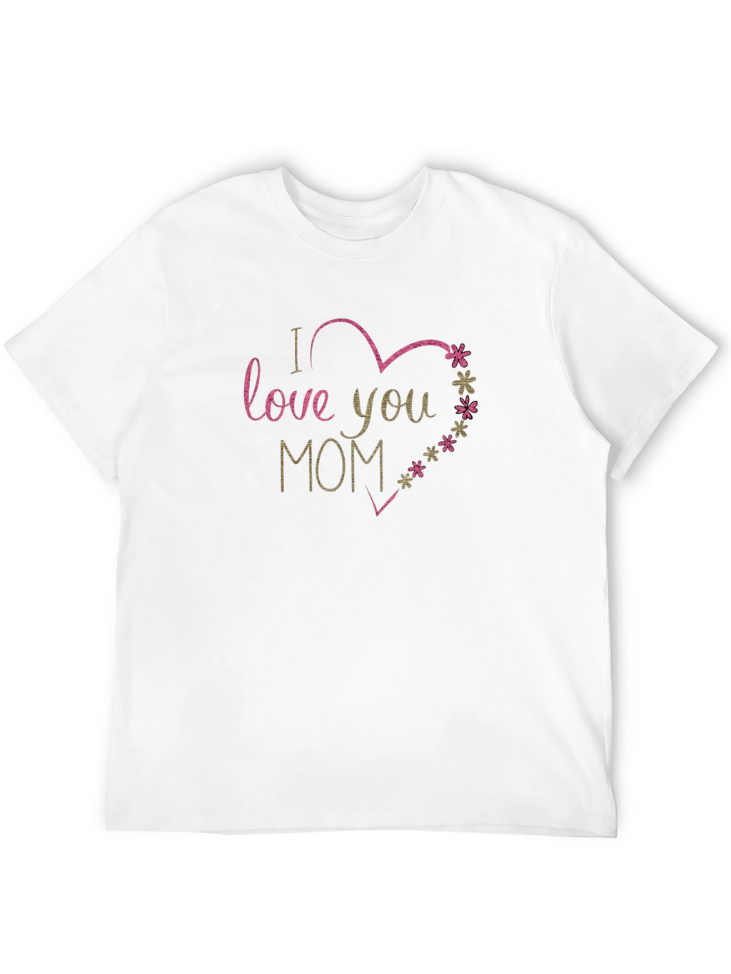 I Love You Mom Heart Graphic Black T-Shirt