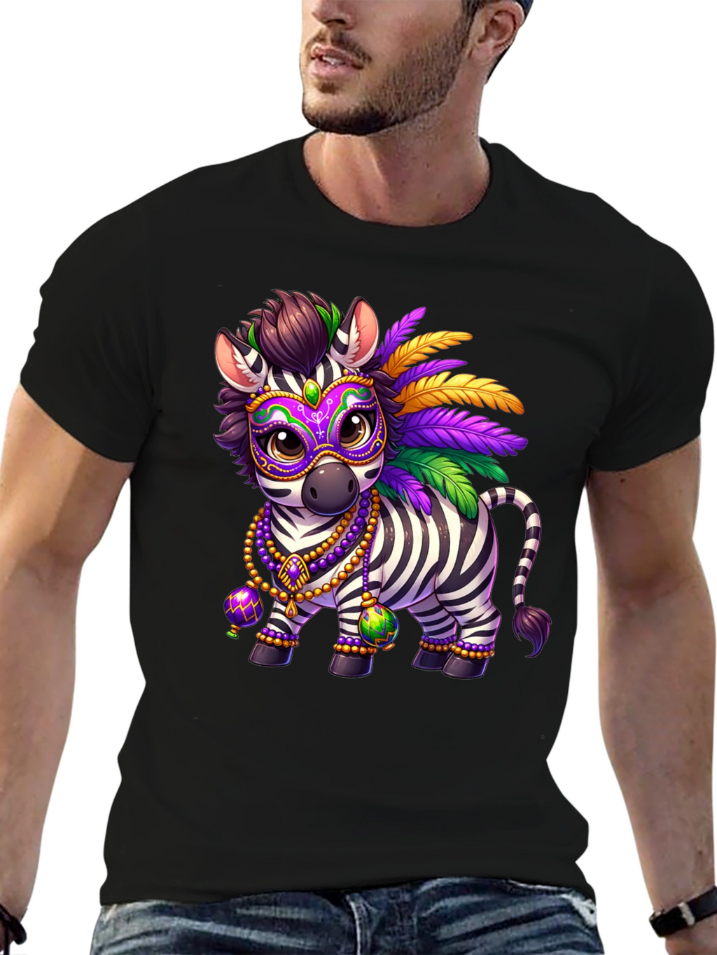 Zebra Mardi Gras T-Shirt