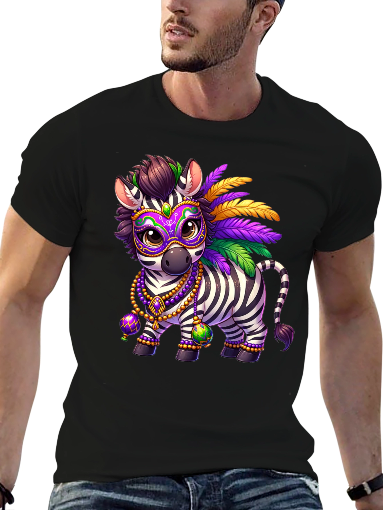 Zebra Mardi Gras T-Shirt