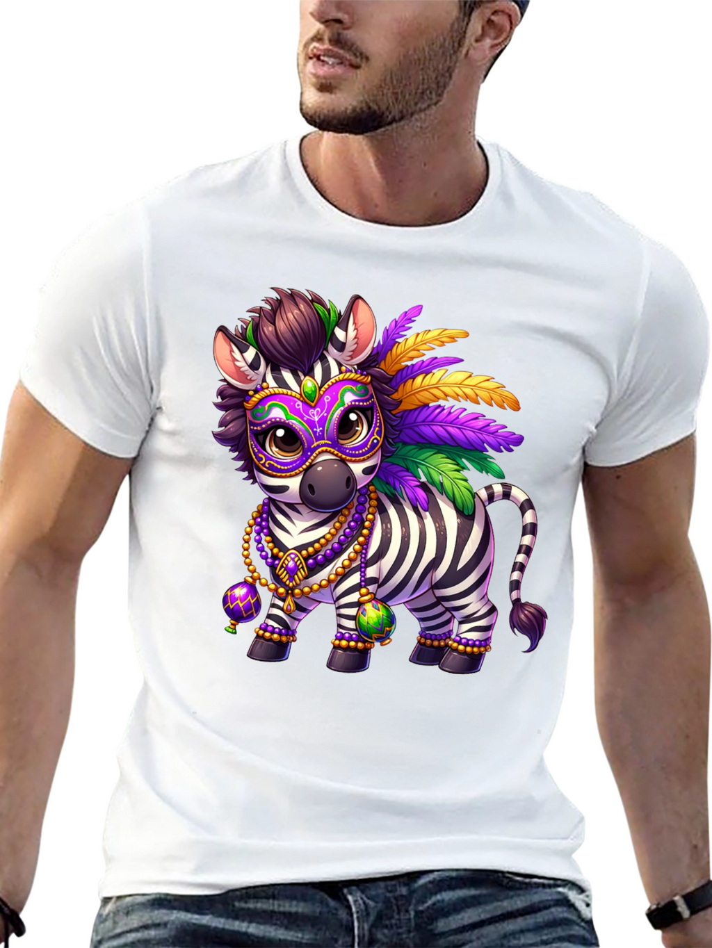 Zebra Mardi Gras T-Shirt