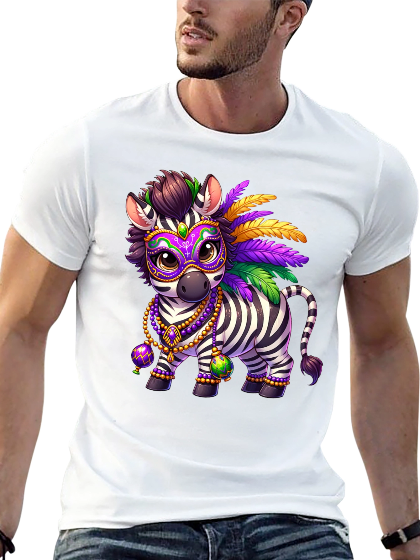 Zebra Mardi Gras T-Shirt