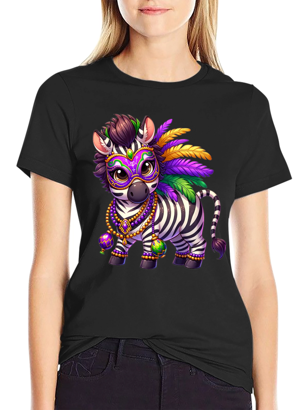 Zebra Mardi Gras T-Shirt