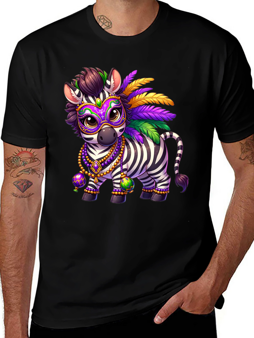 Zebra Mardi Gras T-Shirt