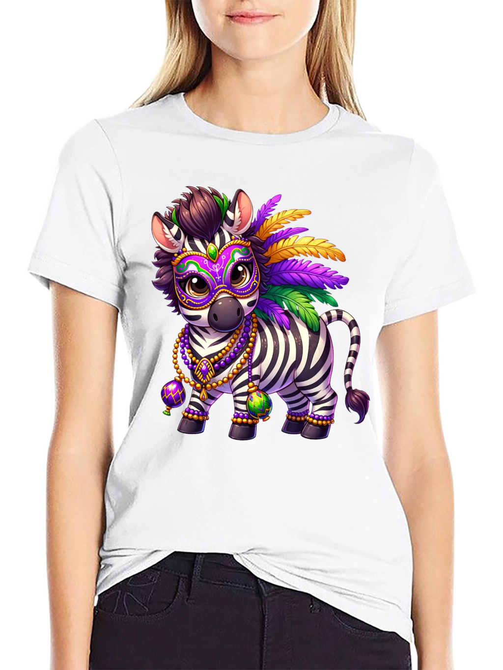 Zebra Mardi Gras T-Shirt