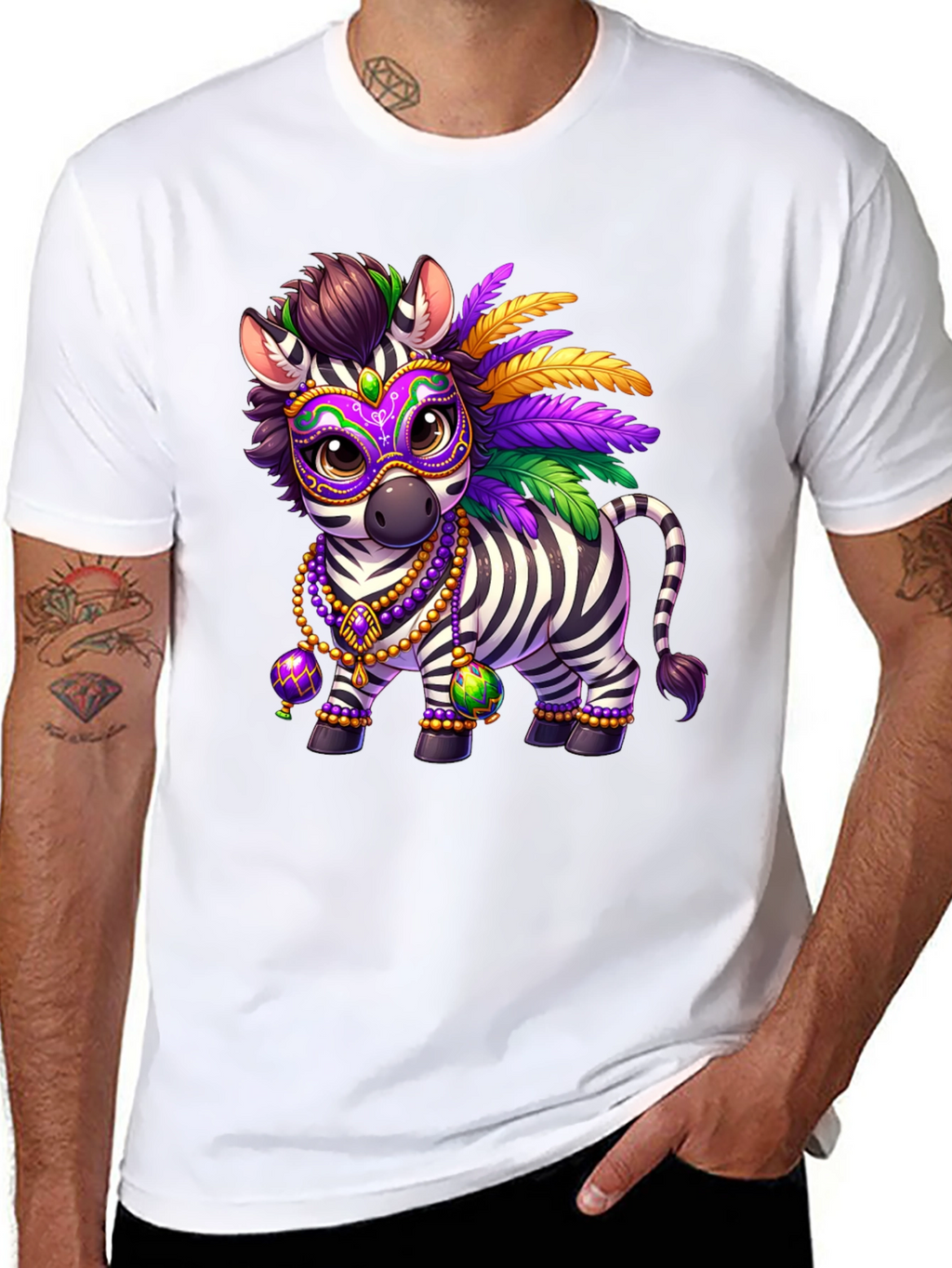 Zebra Mardi Gras T-Shirt