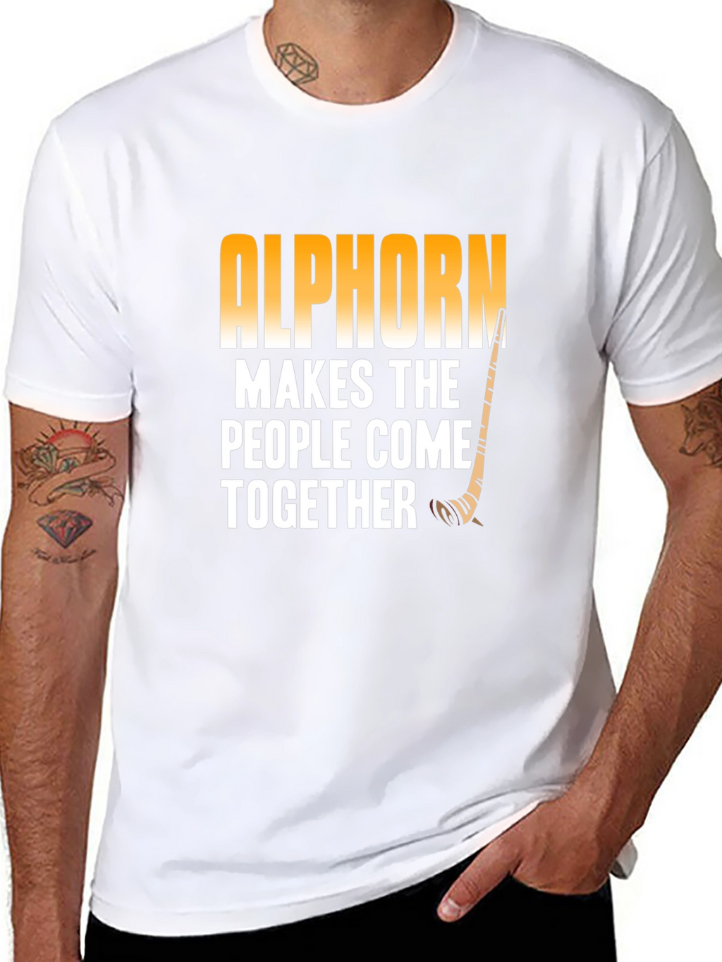 Alphorn Makes the People Come Together Black T-Shirt