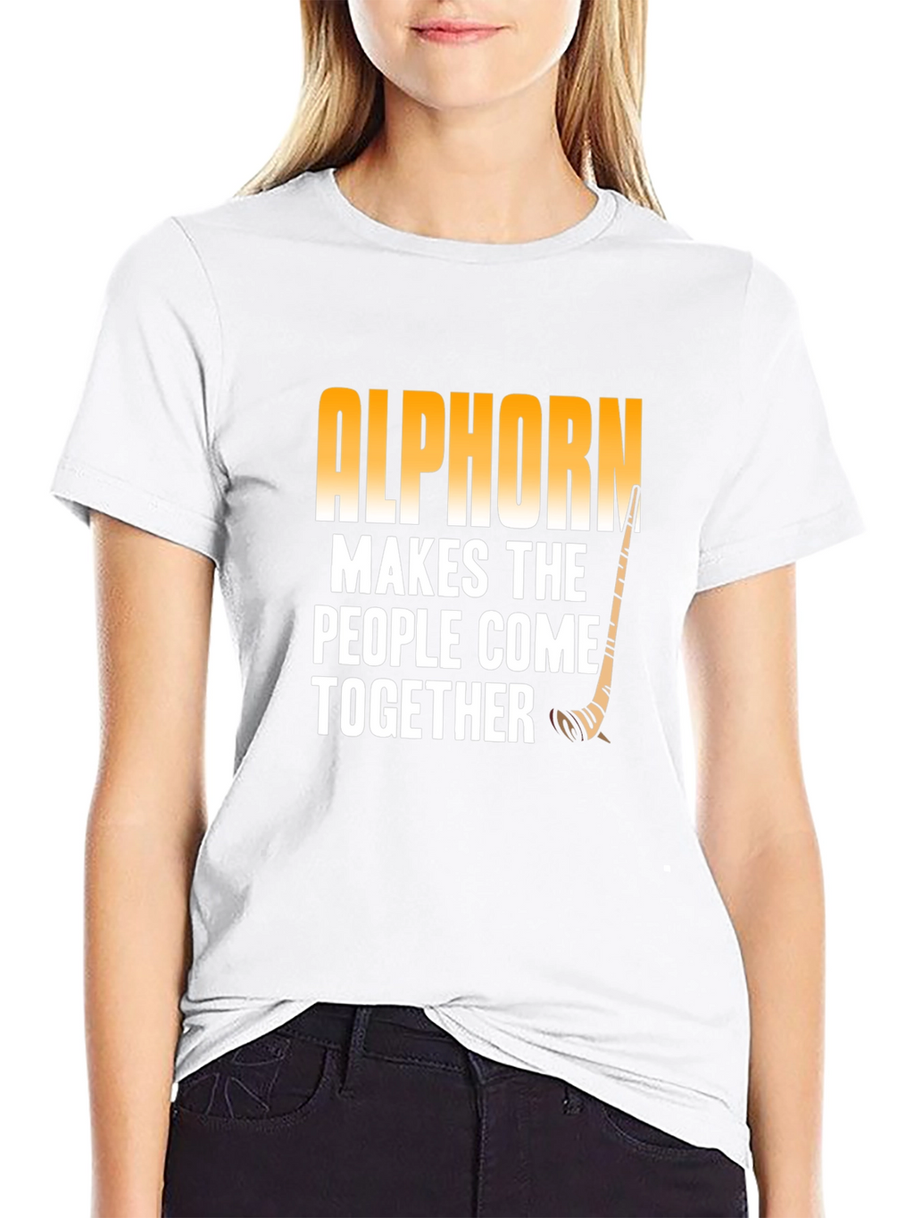 Alphorn Makes the People Come Together Black T-Shirt