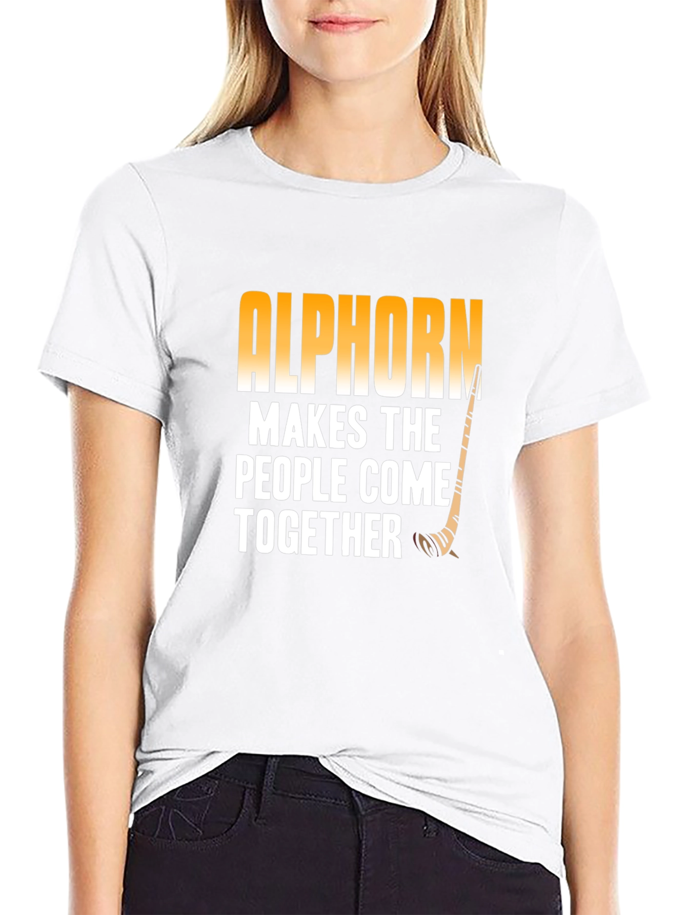 Alphorn Makes the People Come Together Black T-Shirt