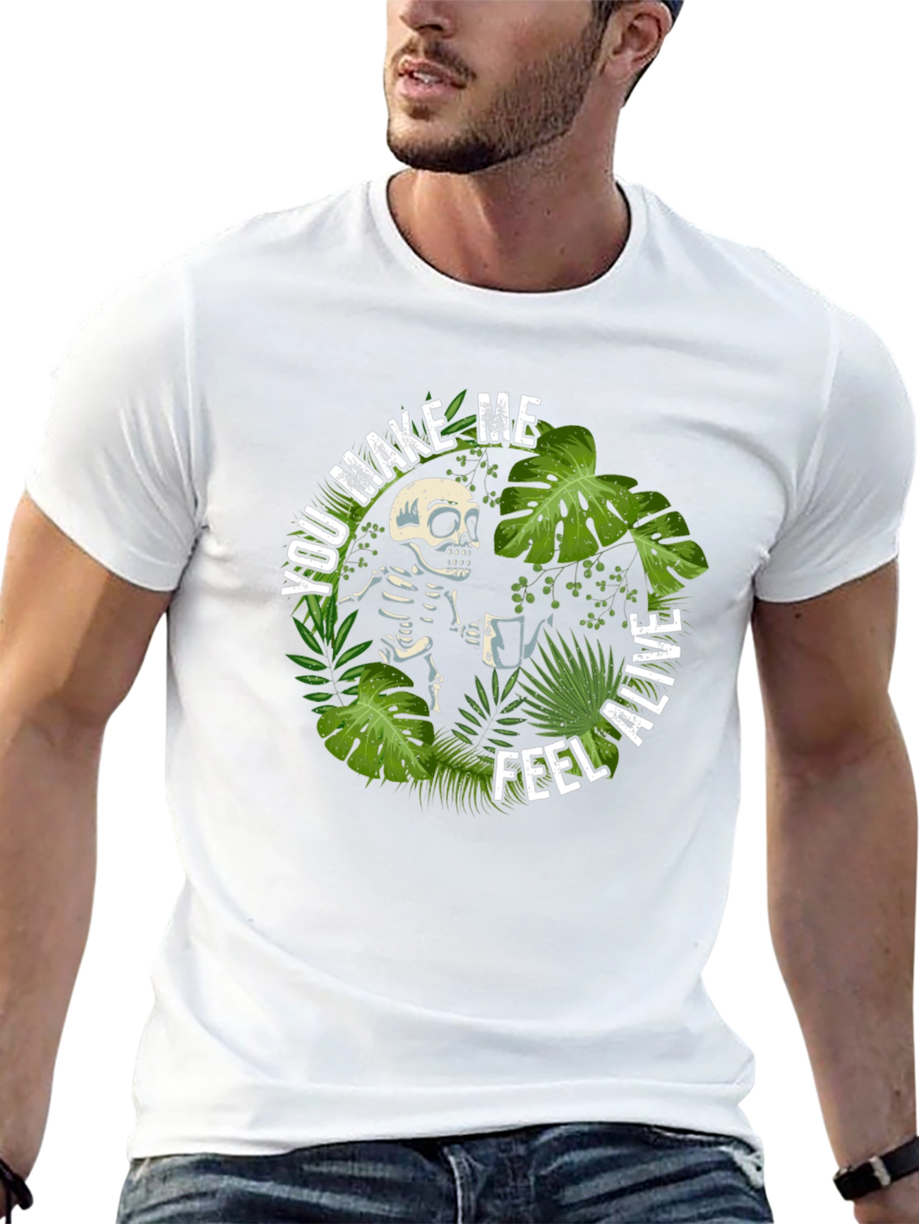 Skeleton Coffee T-Shirt - You Make Me Feel Alive