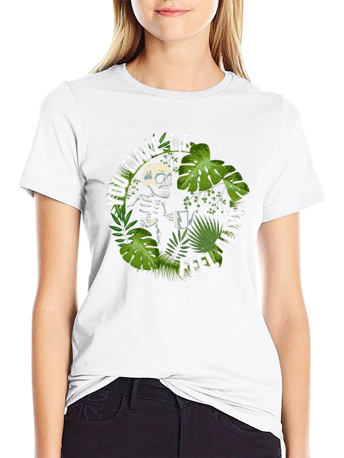 Skeleton Coffee T-Shirt - You Make Me Feel Alive