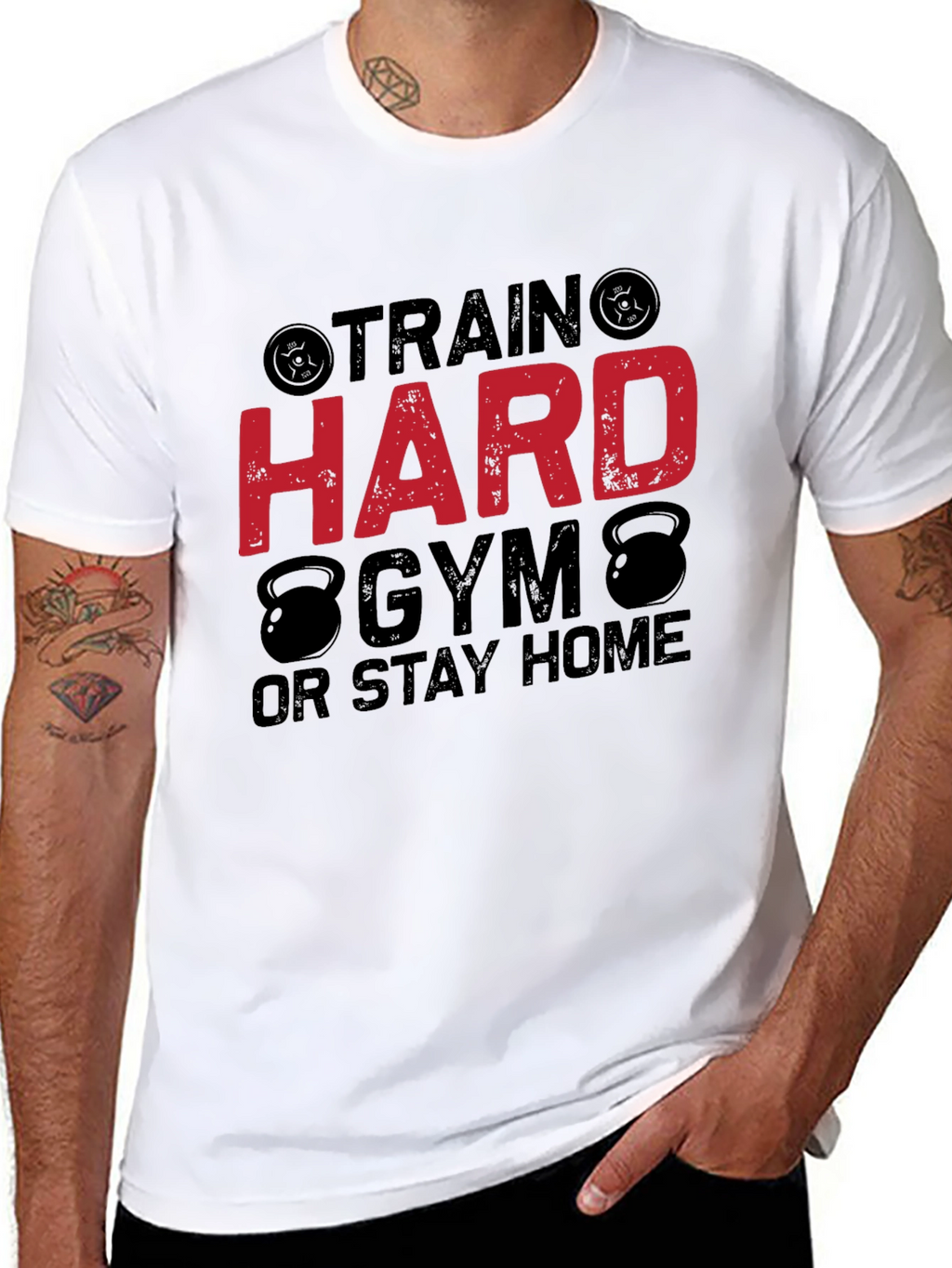 Train Hard Gym Black Graphic T-Shirt