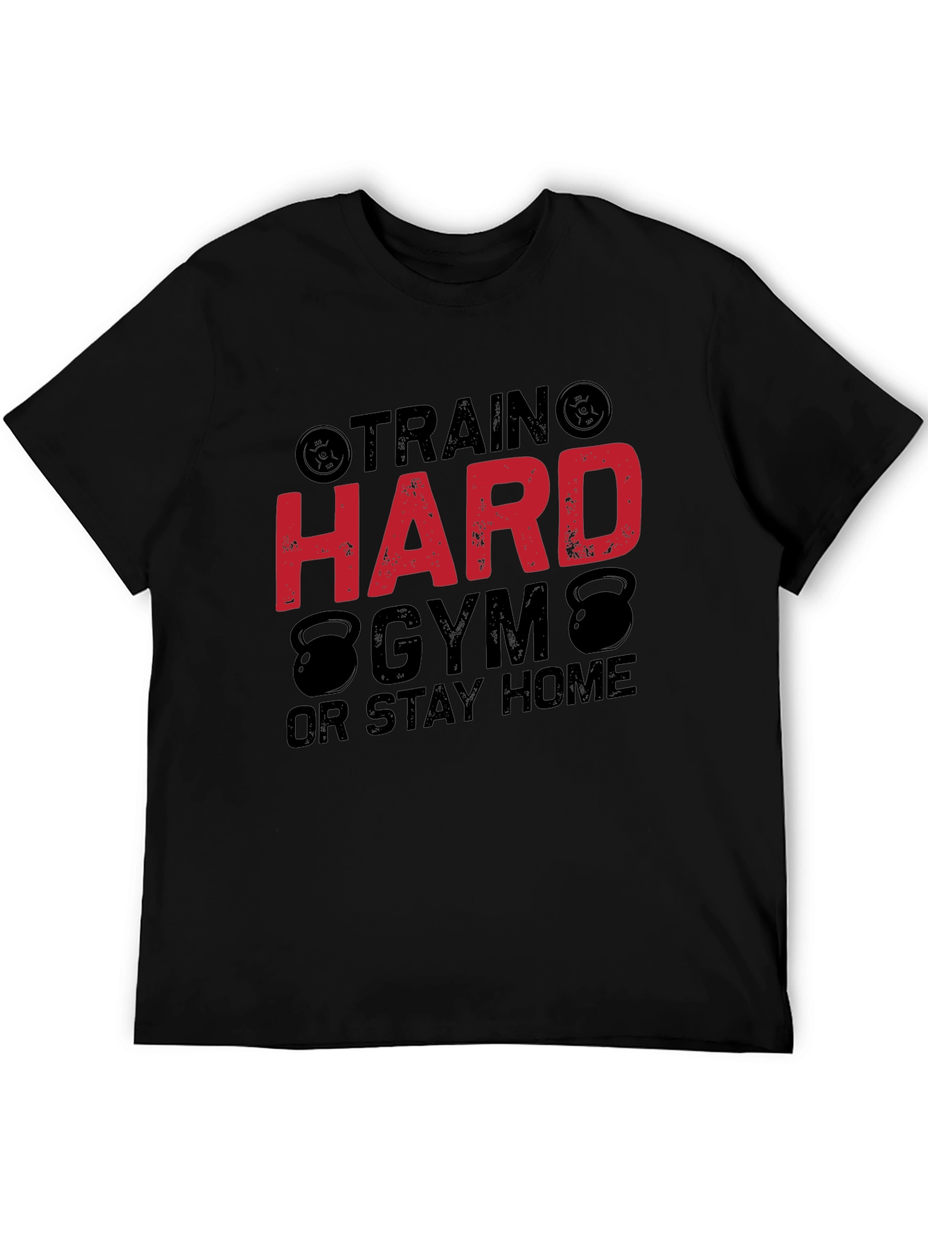 Train Hard Gym Black Graphic T-Shirt