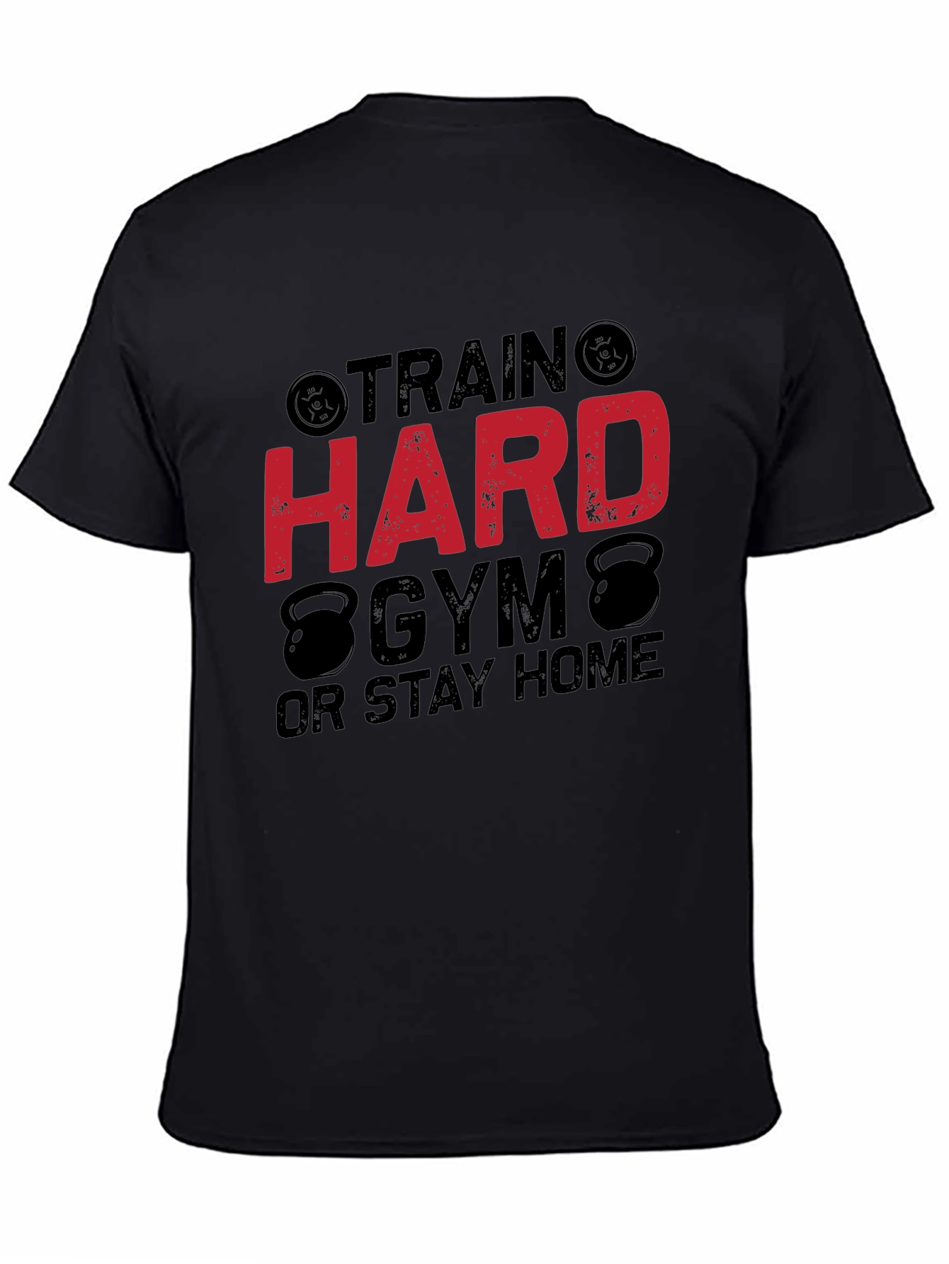 Train Hard Gym Black Graphic T-Shirt