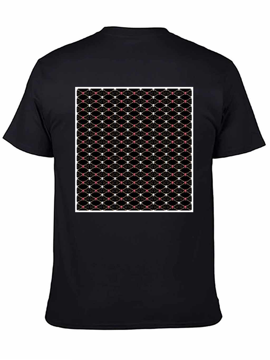 Skull & Bones Pattern T-Shirt - Black
