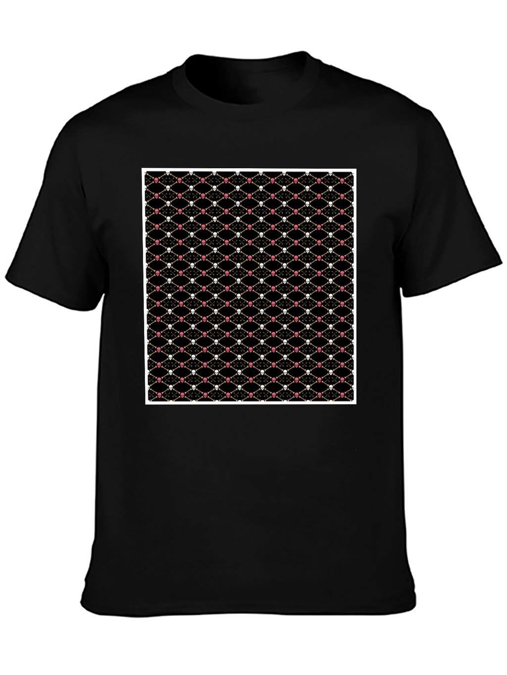 Skull & Bones Pattern T-Shirt - Black