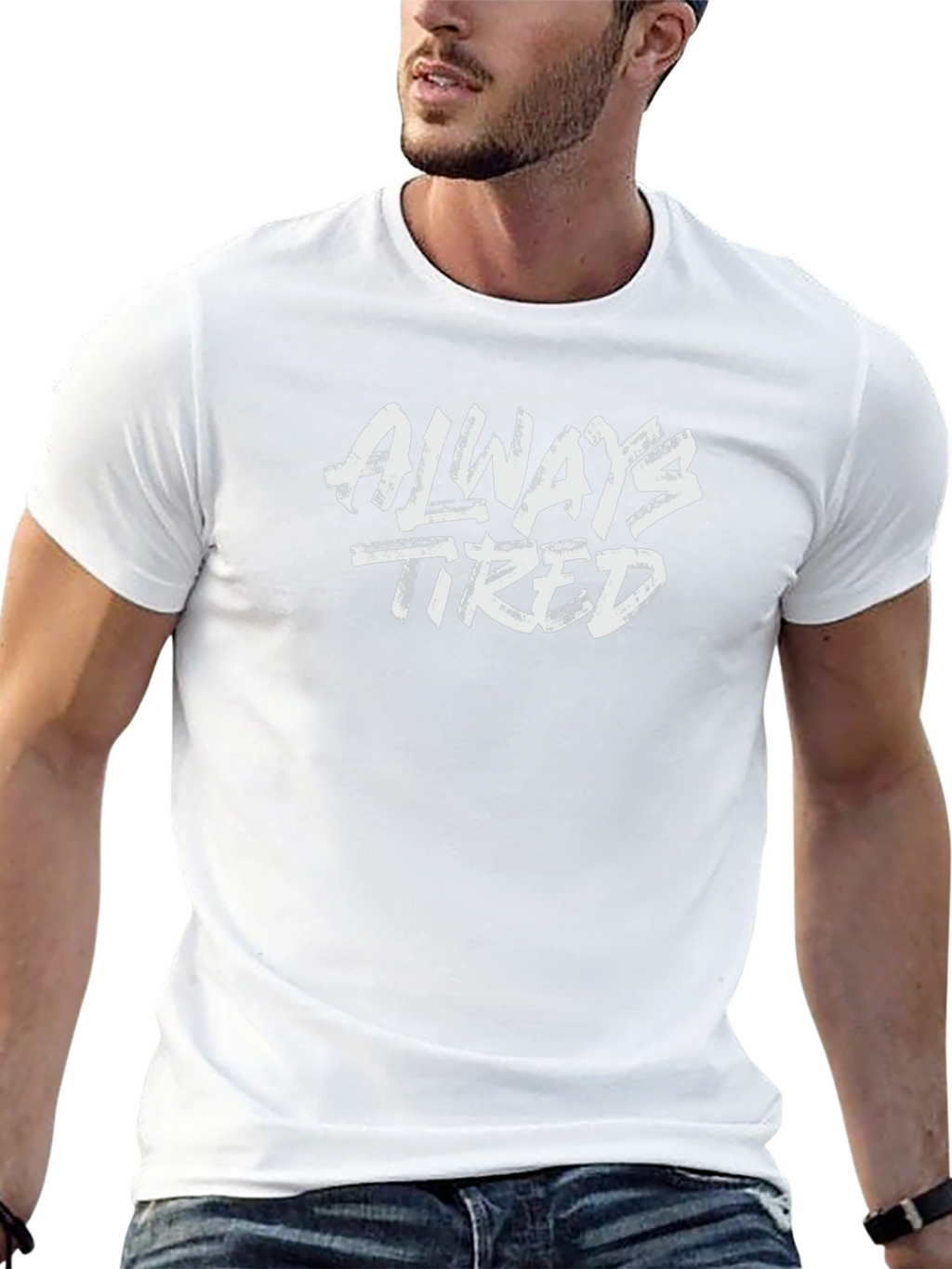 Always Tired Graphic Print Black T-Shirt
