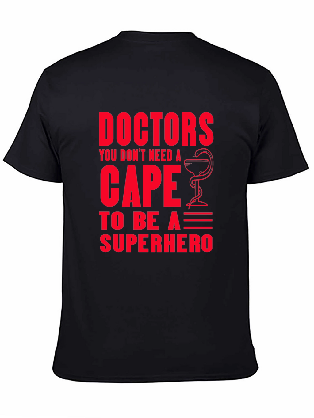 Doctors Superhero Graphic Tee - Black Cotton T-Shirt