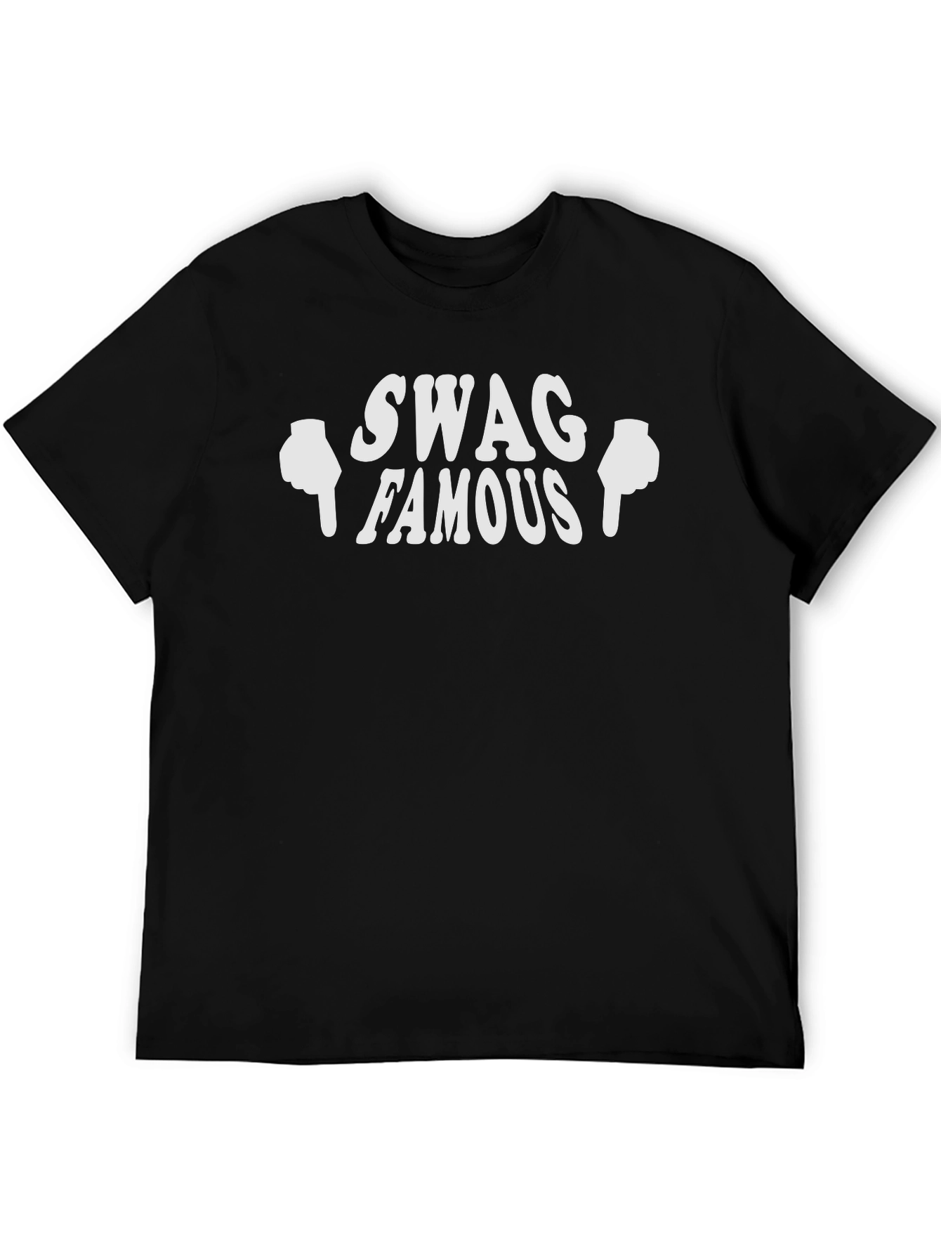 Swag Famous Black Graphic T-Shirt