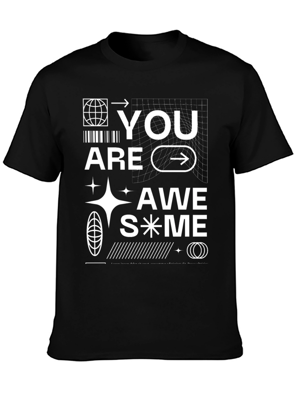 Awesome Graphic Print Black T-Shirt