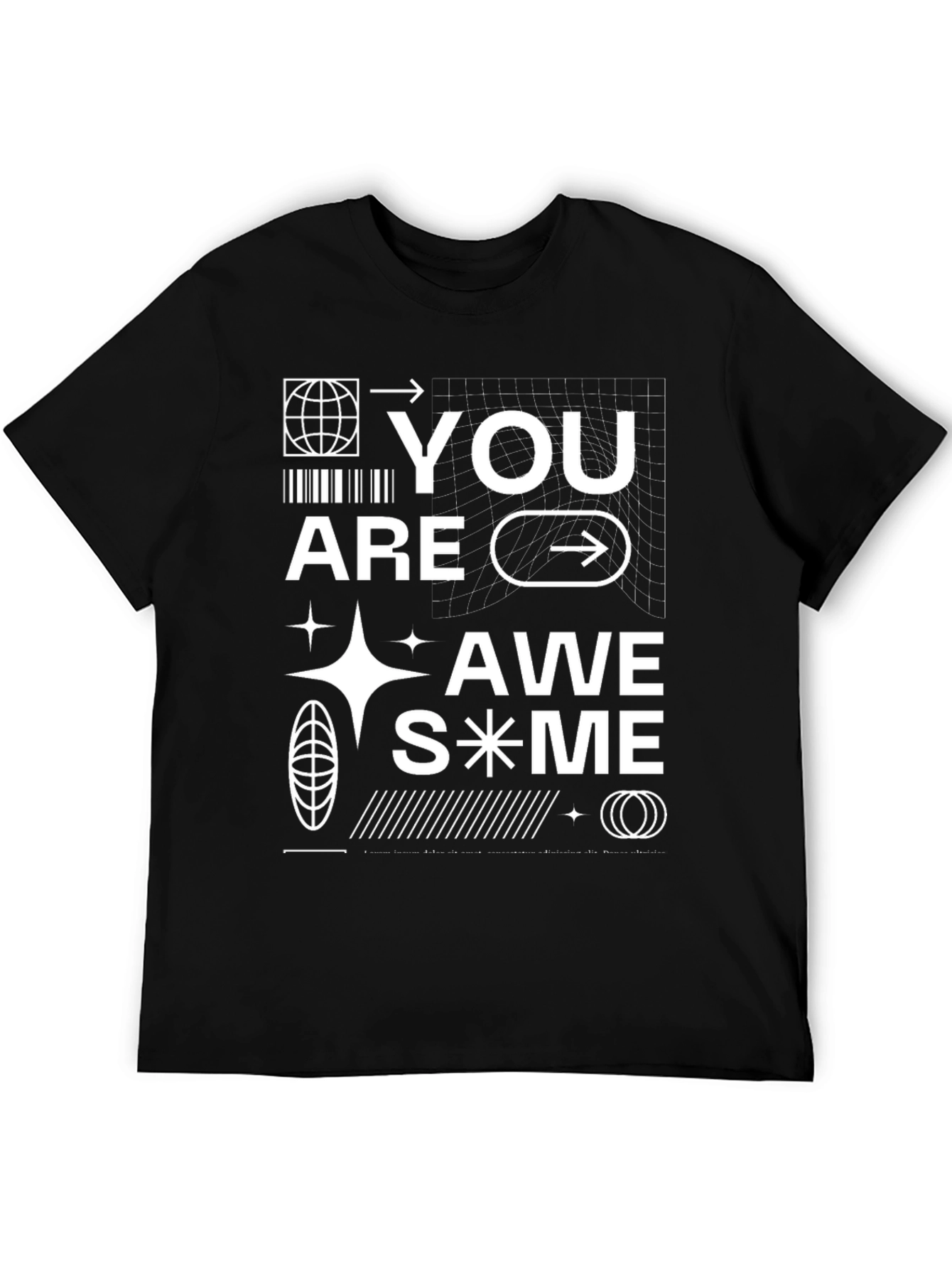 Awesome Graphic Print Black T-Shirt