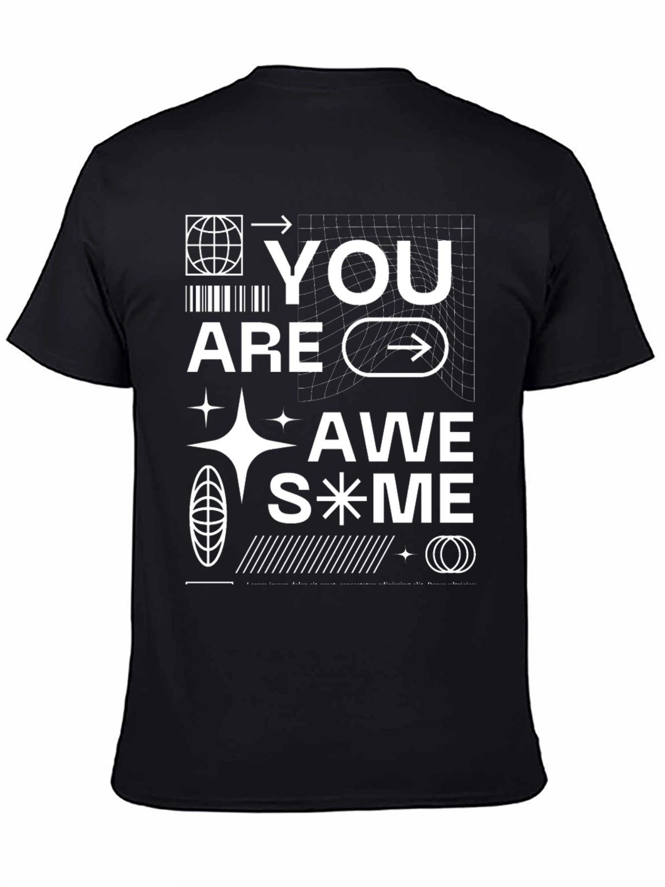 Awesome Graphic Print Black T-Shirt