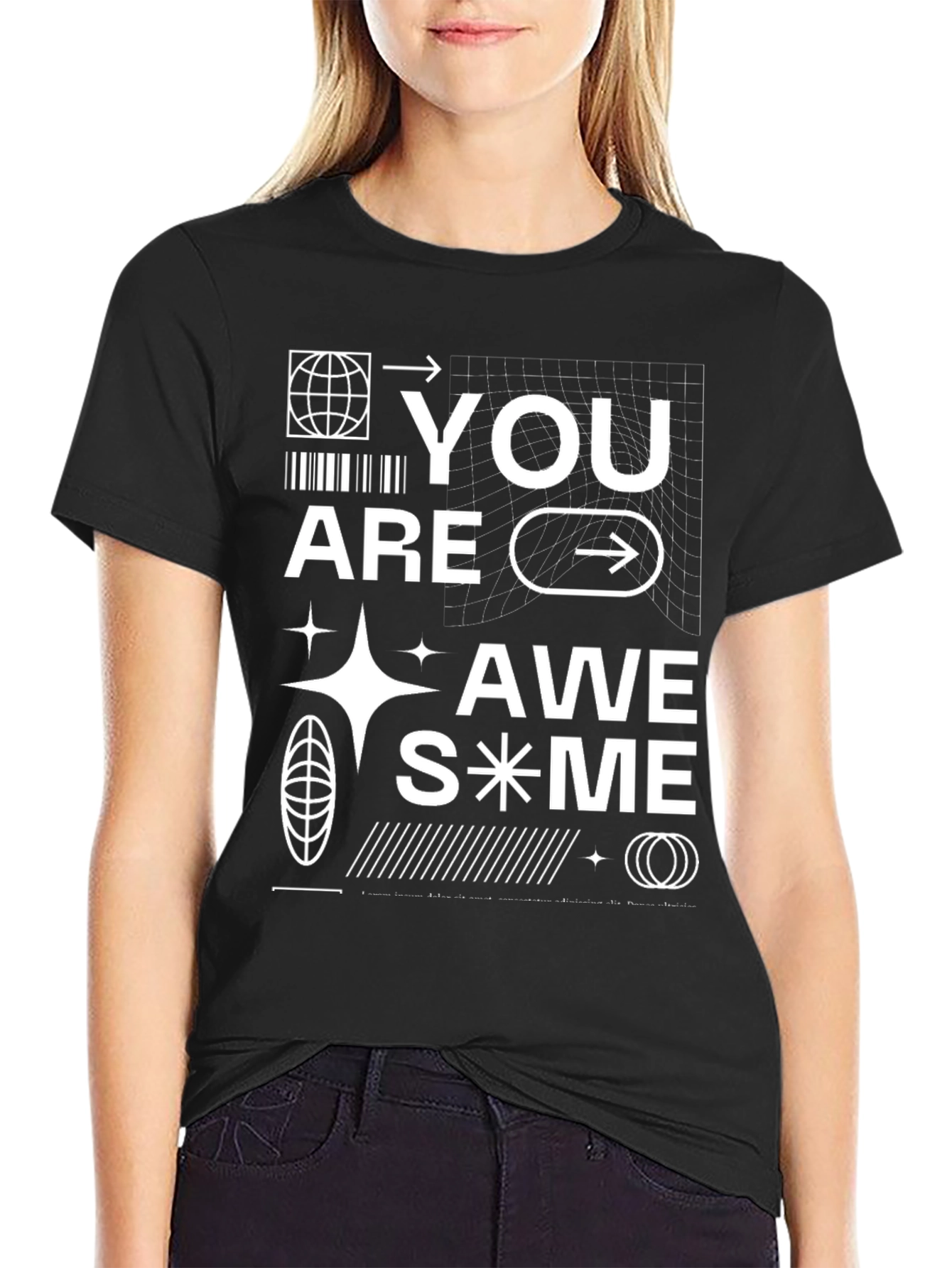 Awesome Graphic Print Black T-Shirt