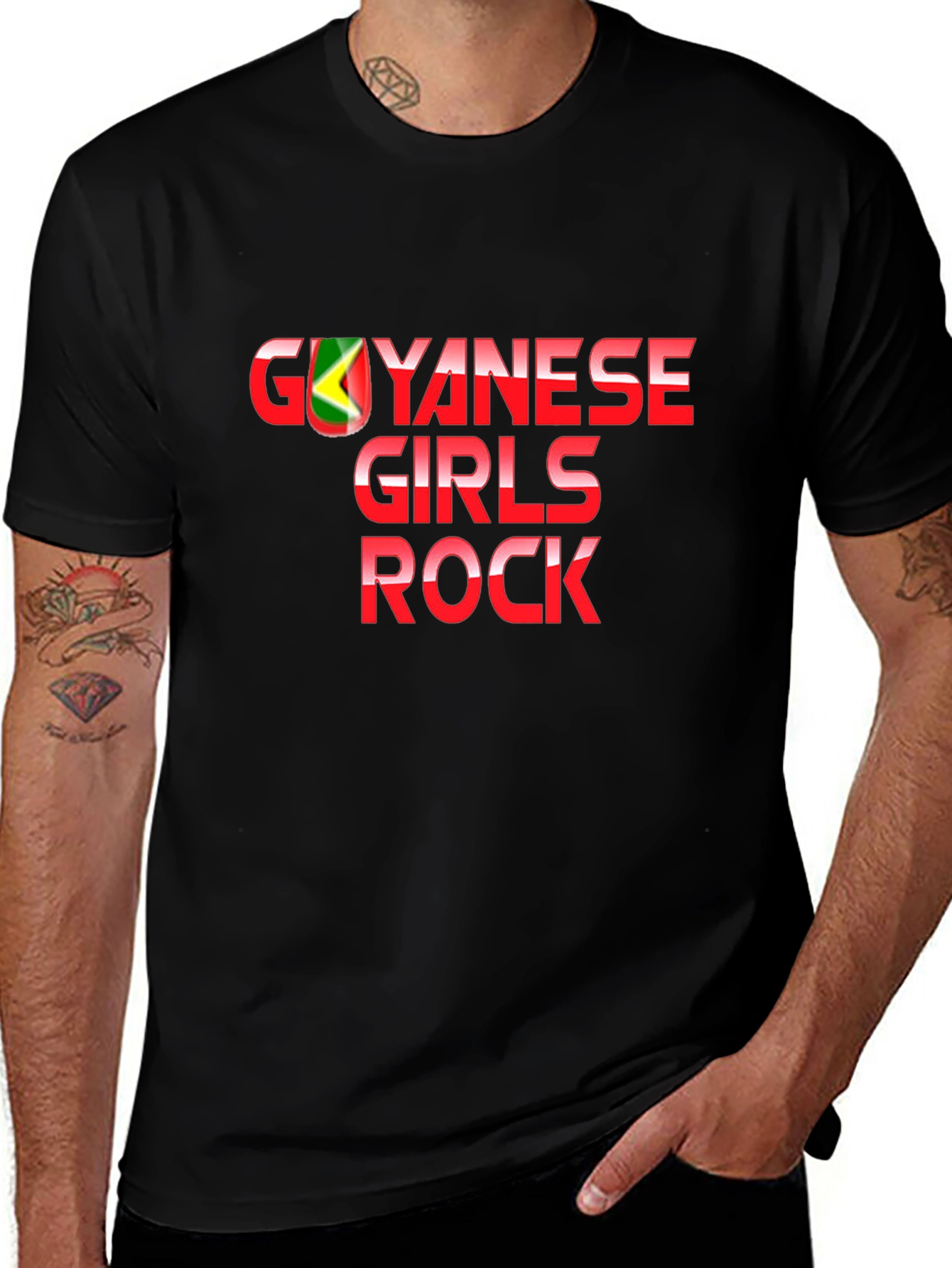 Guyanese Girls Rock T-Shirt - Black Graphic Tee
