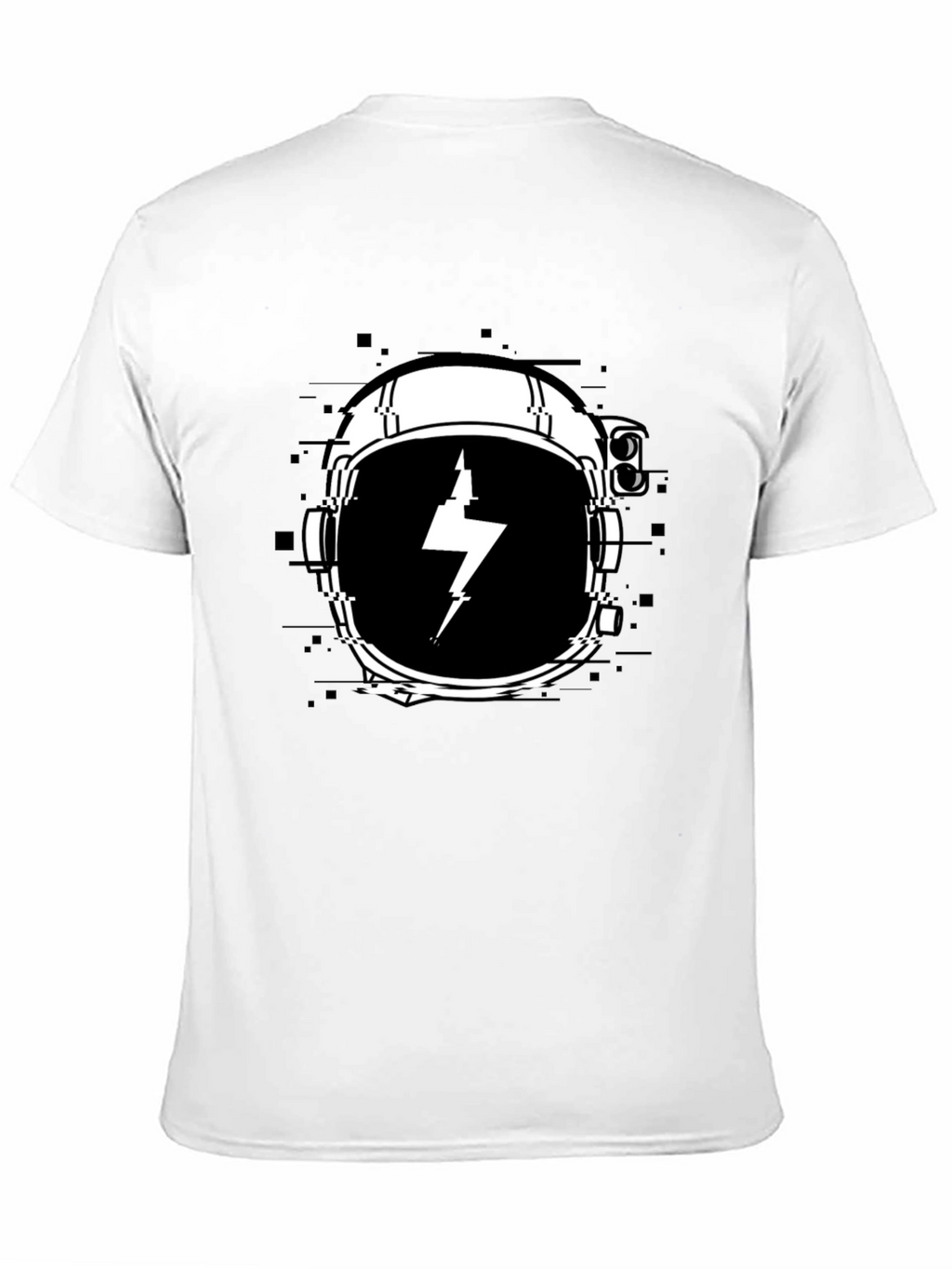 Astronaut Helmet Lightning Bolt Black T-Shirt