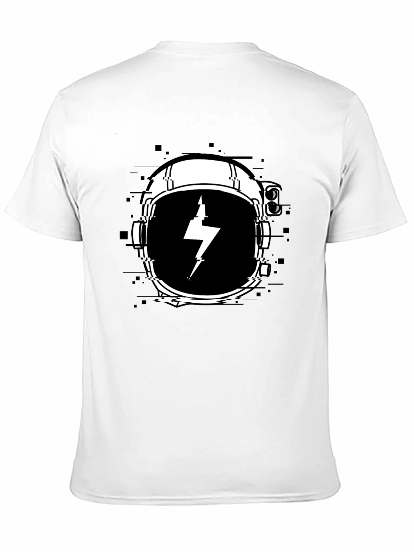 Astronaut Helmet Lightning Bolt Black T-Shirt